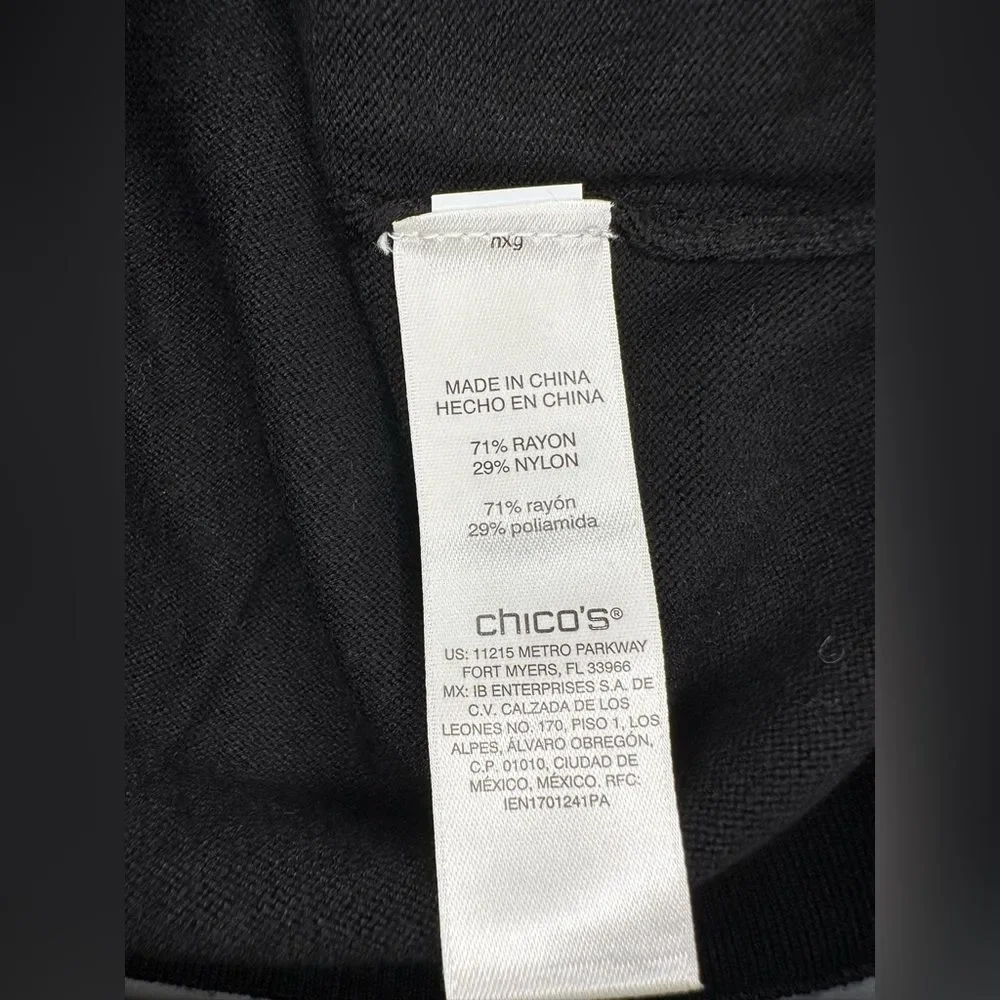 Chico's Colorblock Mock Neck Long Sleeves Sweater Size 4 US XXL Basic Minimalist